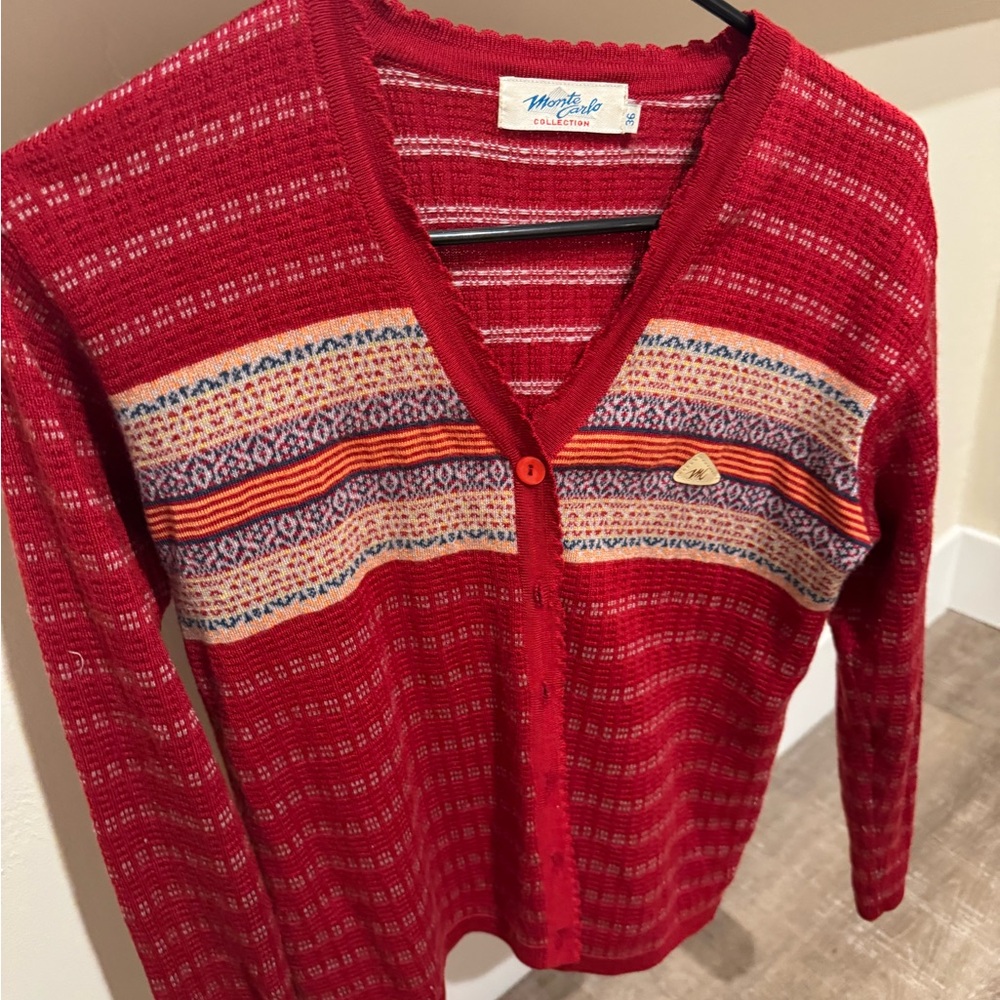 Vintage Red Cardigan by Monte Carlo